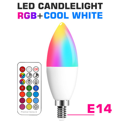 Smart for Home Bec LED E27 E14 GU10 B22 220V 110V Spot Lampă magică schimbabilă Lampada+Control IR Decor RGB Alb