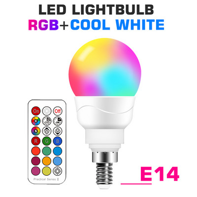 Smart for Home Bec LED E27 E14 GU10 B22 220V 110V Spot Lampă magică schimbabilă Lampada+Control IR Decor RGB Alb
