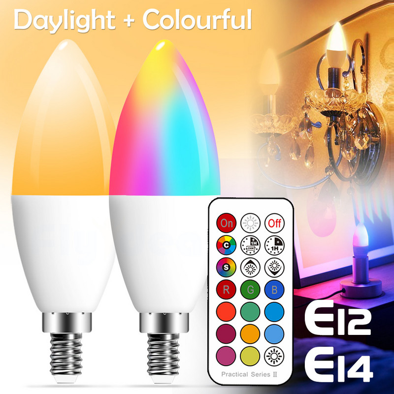 Smart for Home Bec LED E27 E14 GU10 B22 220V 110V Spot Lampă magică schimbabilă Lampada+Control IR Decor RGB Alb