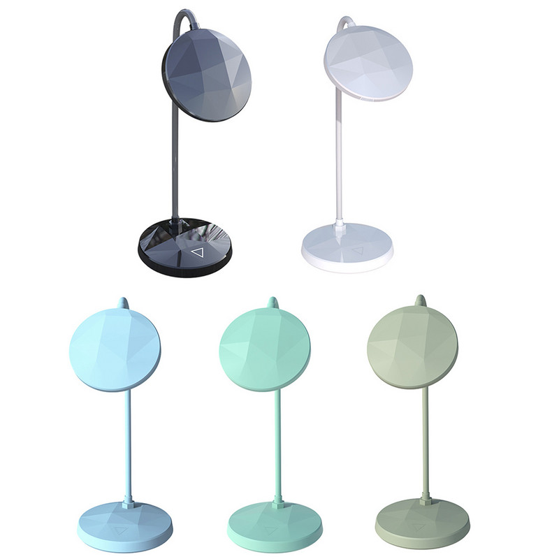 Lampă de birou cu suport LED reîncărcabilă în formă de diamant Modern Touch 3 moduri Dimming Gooseneck Încărcare USB Lumină de studiu Lampă de masă
