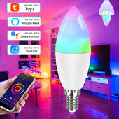 Wifi Smart Light Bulb E14 Λάμπα κεριών RGB+CW+WW 5W 7W 9W Tuya Smart Life APP Φωνητικός έλεγχος Συμβατό Alexa Google Home Dimmable