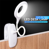 Lampă de masă Lampă de birou cu LED Lămpi de studiu cu clemă tactilă Lumină de birou cu gât de gâscă flexibilă Lampă de birou reîncărcabilă cu USB Lampă de noptieră