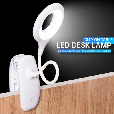Laualamp LED laualamp puuteklambriga õppelambid Paindlik hanekelaga lauavalgusti USB laetav laualamp voodilamp
