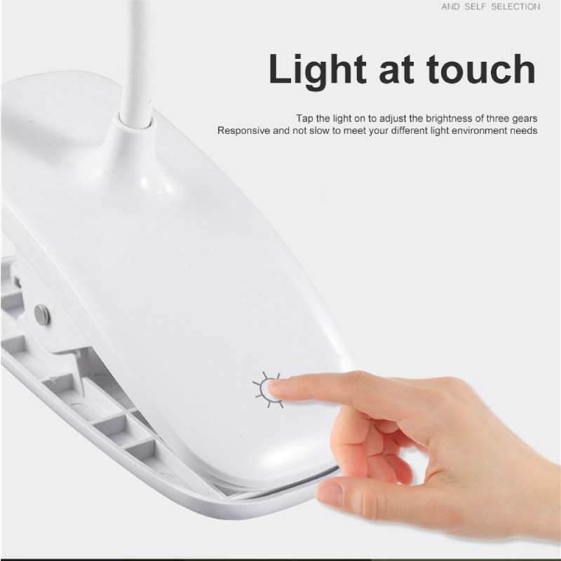 Lampă de masă Lampă de birou cu LED Lămpi de studiu cu clemă tactilă Lumină de birou cu gât de gâscă flexibilă Lampă de birou reîncărcabilă cu USB Lampă de noptieră