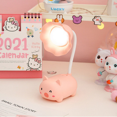 Led Pig asztali lámpa USB aranyos macska állat éjszakai fény gyerekek hálószoba ágy melletti nappali dolgozószoba tanulás kollégium iroda Szemvédelem