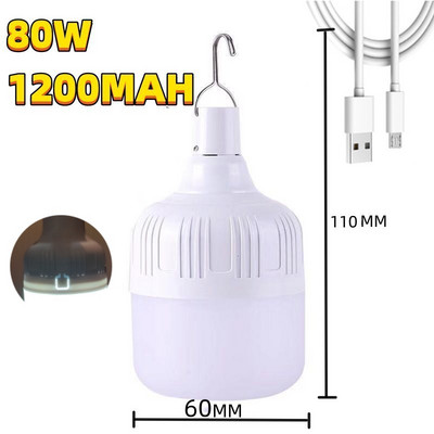 Φωτιστικό κάμπινγκ 300W Επαναφορτιζόμενη λάμπα LED USB 5 Λειτουργίες φωτισμού Κρεμαστό φως σκηνής Φορητή λάμπα έκτακτης ανάγκης για εξωτερικό κήπο