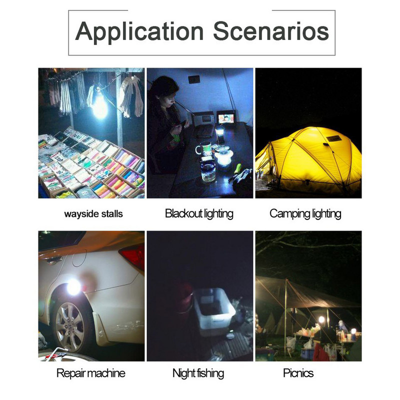 Bec LED reîncărcabil prin USB, 300W, pentru camping, cu 5 moduri de iluminare, pentru cort suspendat, bec portabil de urgență pentru grădină în aer liber