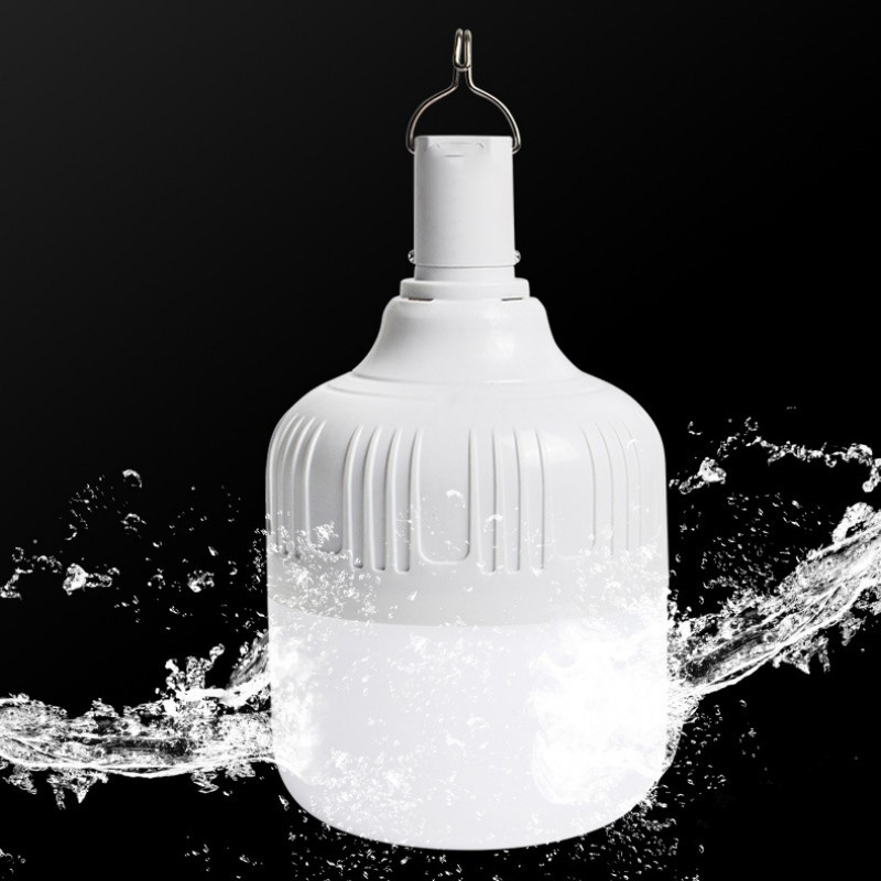 Bec LED reîncărcabil prin USB, 300W, pentru camping, cu 5 moduri de iluminare, pentru cort suspendat, bec portabil de urgență pentru grădină în aer liber