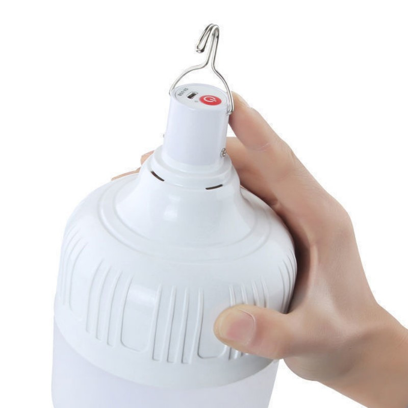 Bec LED reîncărcabil prin USB, 300W, pentru camping, cu 5 moduri de iluminare, pentru cort suspendat, bec portabil de urgență pentru grădină în aer liber