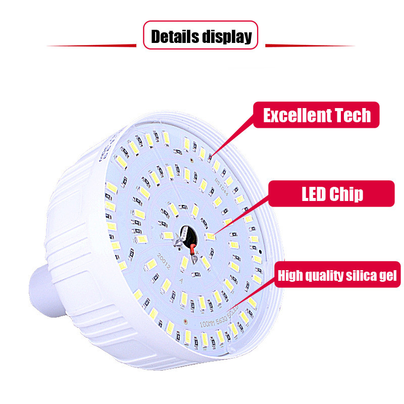 Bec LED reîncărcabil prin USB, 300W, pentru camping, cu 5 moduri de iluminare, pentru cort suspendat, bec portabil de urgență pentru grădină în aer liber