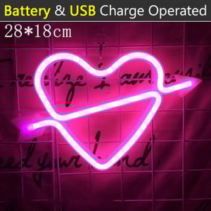 Neoonheleroosa, punased huuled LED-neoonsilt USB / patareitoitel kodune pulmapidu Valentinipäeva seinale riputatud sisekujundus Neoon