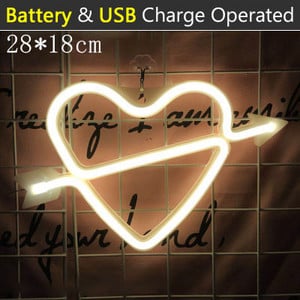 Neoonheleroosa, punased huuled LED-neoonsilt USB / patareitoitel kodune pulmapidu Valentinipäeva seinale riputatud sisekujundus Neoon