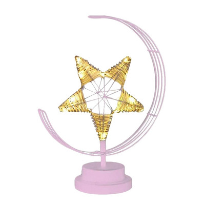 Éjszakai fény LED Vas Art Pentagram Meleg Fény Környezeti Fény Belső Hálószoba Nappali Dolgozószoba Dekorációs Lámpa Asztali lámpa