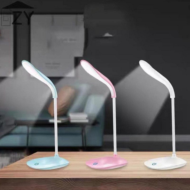 Lampă de masă cu LED, reîncărcabilă prin USB, lumină de lectură pentru birou, întrerupător rotativ pliabil, lămpi de masă pentru dormitor, studiu, lucru