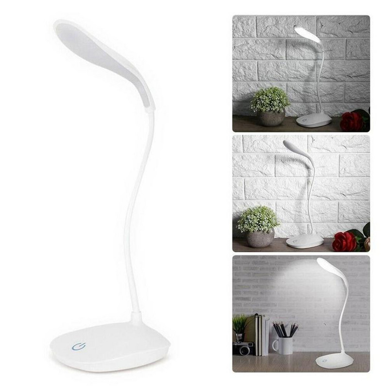 Lampă de masă cu LED, reîncărcabilă prin USB, lumină de lectură pentru birou, întrerupător rotativ pliabil, lămpi de masă pentru dormitor, studiu, lucru