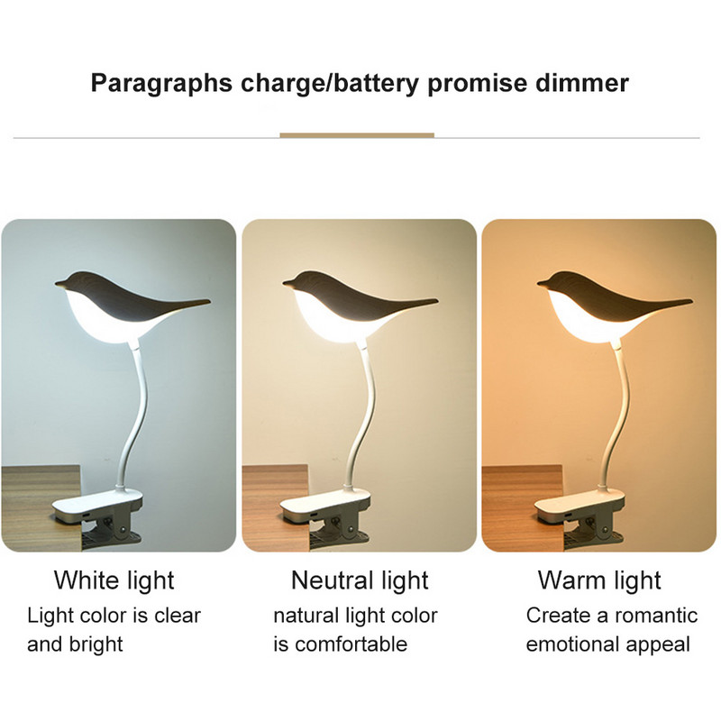 Klambriga LED laualamp Paindlik laualamp raamatute lugemiseks Õppetöö Kontori voodi kõrval töötamine Laste öövalgusti koju