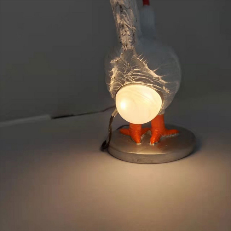 Csirke Asztali lámpa szoba Éjszakai Fények Dekoráció Szimuláció Tyúkok Tojó Lámpa szobor Vicces díszek éjjeli nappaliba