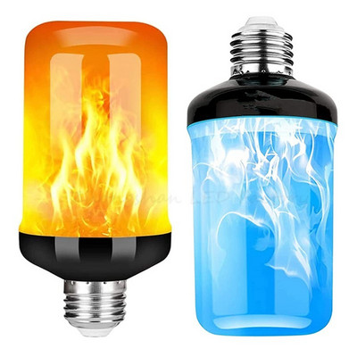 Διακοσμητικό λαμπάκι LED Dynamic Flame Effect 4 Mode E27 Creative Corn Bulb Flame εφέ προσομοίωσης Νυχτερινό φως