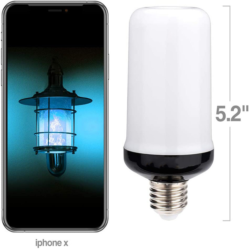 4 режима Декоративна крушка с ефект на пламък LED Dynamic Flame Blue Light E27 Creative Corn Bulb Ефект на симулация на пламък Нощна светлина