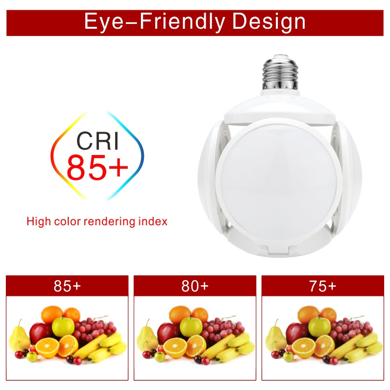 Πτυσσόμενος λαμπτήρας LED 40W E27 Λαμπτήρας UFO ποδοσφαίρου 360 μοιρών AC 85-265V 110V 220V Lampada LED Spotlight Light Κρύο/Ζεστό λευκό