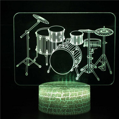 Elektrinės gitaros naktinės stalinės lempos „Pasidaryk pats“ vyriškos ir moteriškos gimimo dienos kūrybinės dovanos, baltas pagrindas, puikus 7 spalvų keitimas 3d lempa