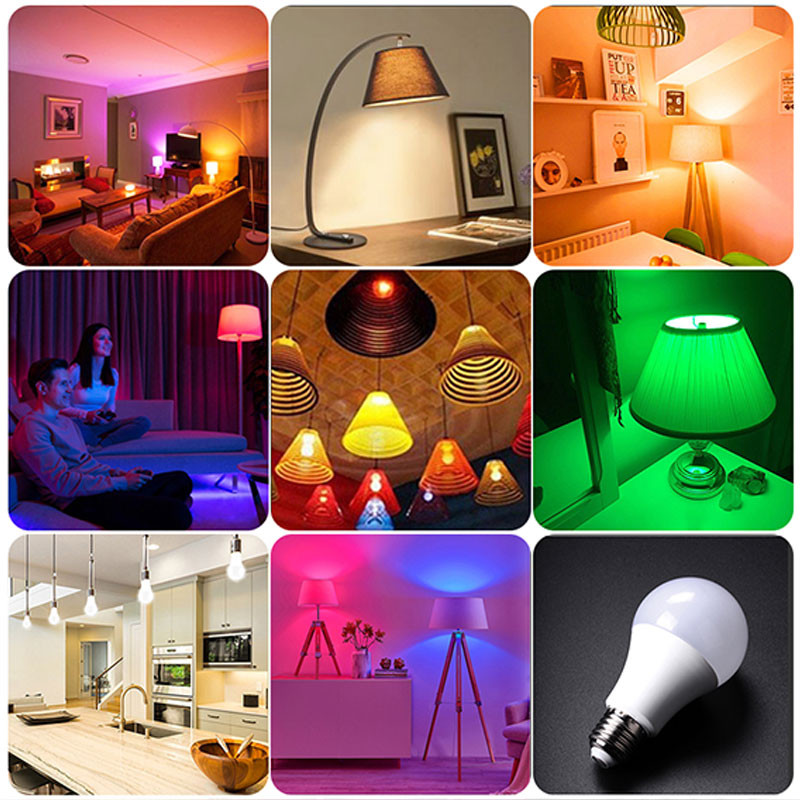 LED spuldze E27 5W 10W 12W 15W 10W RGB krāsu maiņas spuldze ar infrasarkano staru tālvadības pulti daudzkrāsu dekoratīvai ballītei telpā