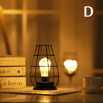 Retro vas LED lámpa Réz drót éjszakai fény Kreatív borospalack asztali lámpák Hotel lakberendezési hálószoba elemes