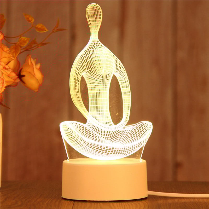 Lampă de Noapte Acrilice Desene Animat Dragoste Cadou Creativ Lampă De Birou Decorare Camere Copii Lămpi De Masă 3d Pentru Sufragerie