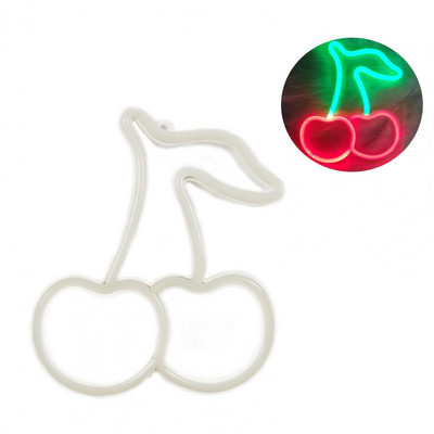 Cseresznye alakú, hosszú élettartamú, elemmel működő, többszínű neonreklámlámpa otthoni használatra