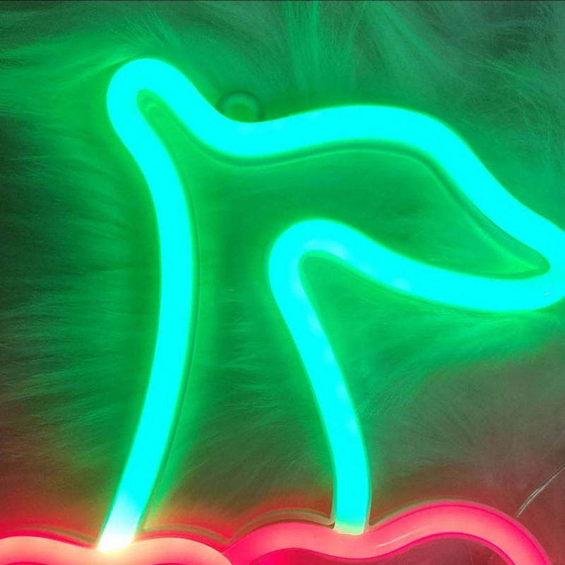 Cseresznye alakú, hosszú élettartamú, elemmel működő, többszínű neonreklámlámpa otthoni használatra