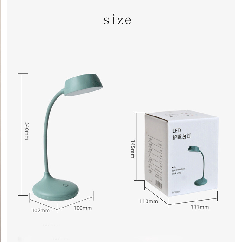 Lampă de birou LED nordică simplă, încărcare prin USB, luminozitate reglabilă, fără furtun stroboscopic, protecția ochilor de citire, lumină de noapte USB