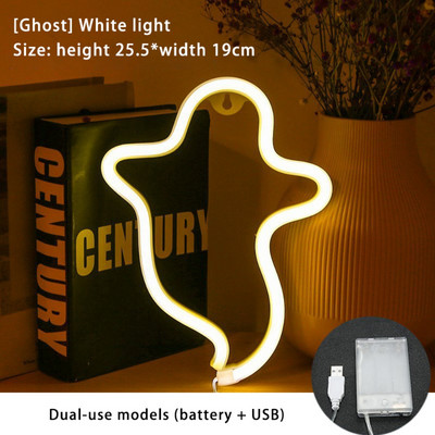 Halloweeni kummitus LED-lamp siseruumides, laste jaoks elutuba neoonsildid
