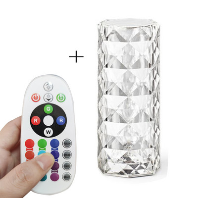RGBW stolová lampa valcová diamantová stolová lampa moderné krištáľové LED stolové lampy do spálne dekorácia umelecká dekorácia LED nočné svetlá