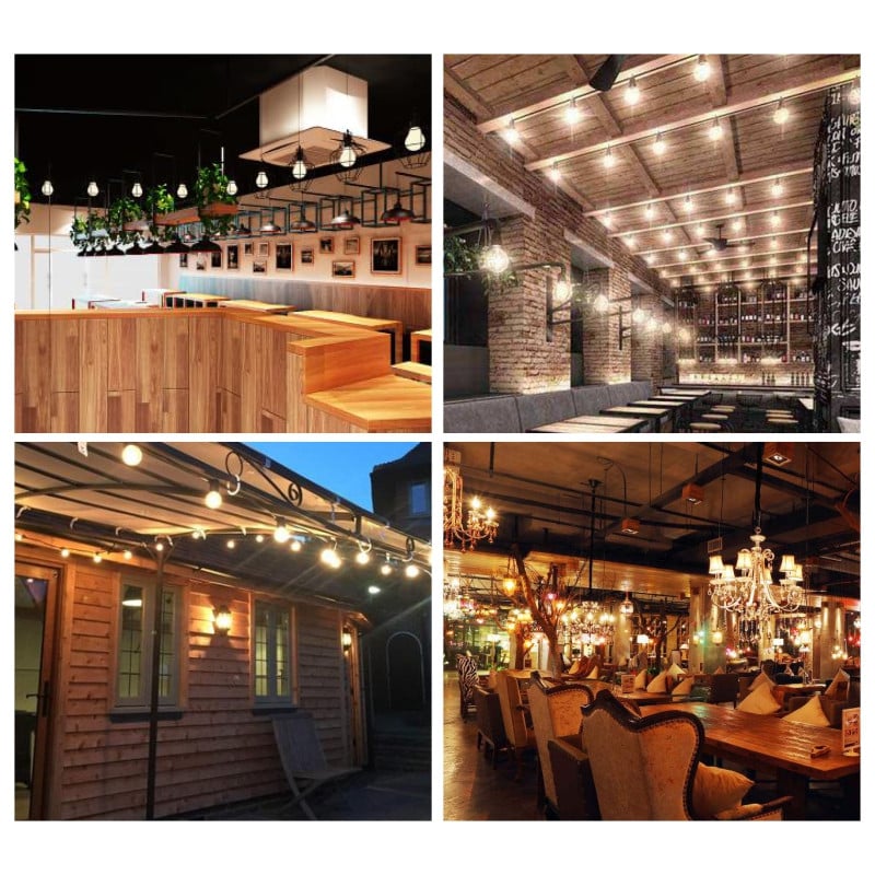 Oglindă Argintiu Retro Edison Bec LED E14 E27 4W G45 A60 ST64 G80 G95 Lampă Vintage cu filament Lampada LED Iluminare alb cald