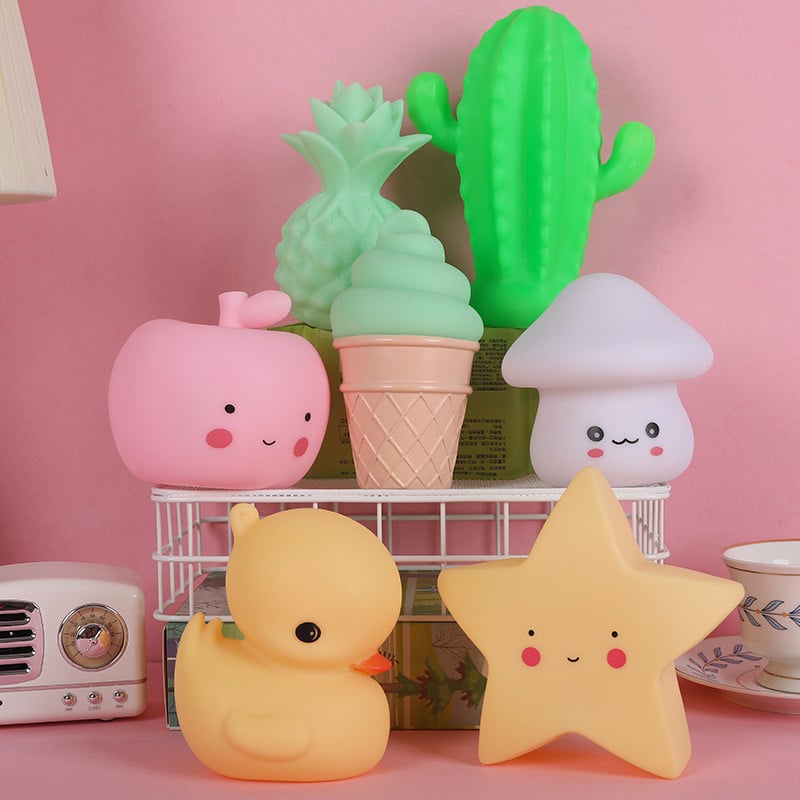 Animal Night Light Lampă de masă drăguță Bebeluși Copii Iluminat Creșă Lămpi de birou Ornamente Dormitor Dinozaur Cadouri de Crăciun pentru copii