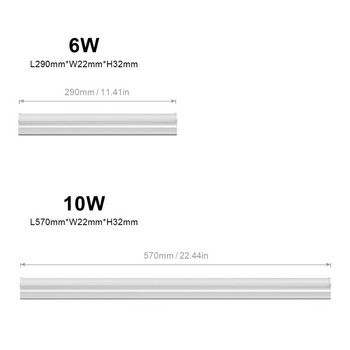 Λαμπτήρας LED 220V 110V Tube T5 6W 10W / T8 8W 12W Λαμπτήρας LED PVC Πλαστικός ενσωματωμένος φωτισμός φθορισμού για ντουλάπα κουζίνας σπιτιού