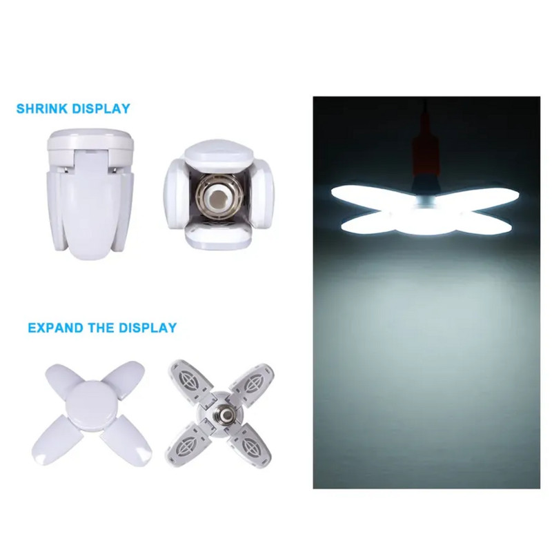 Bec LED E27 Ventilator AC 220V 110V Bombilla 28W Pliabil Led Bec Lampada pentru Plafoniera de casa Panou Decorare camera