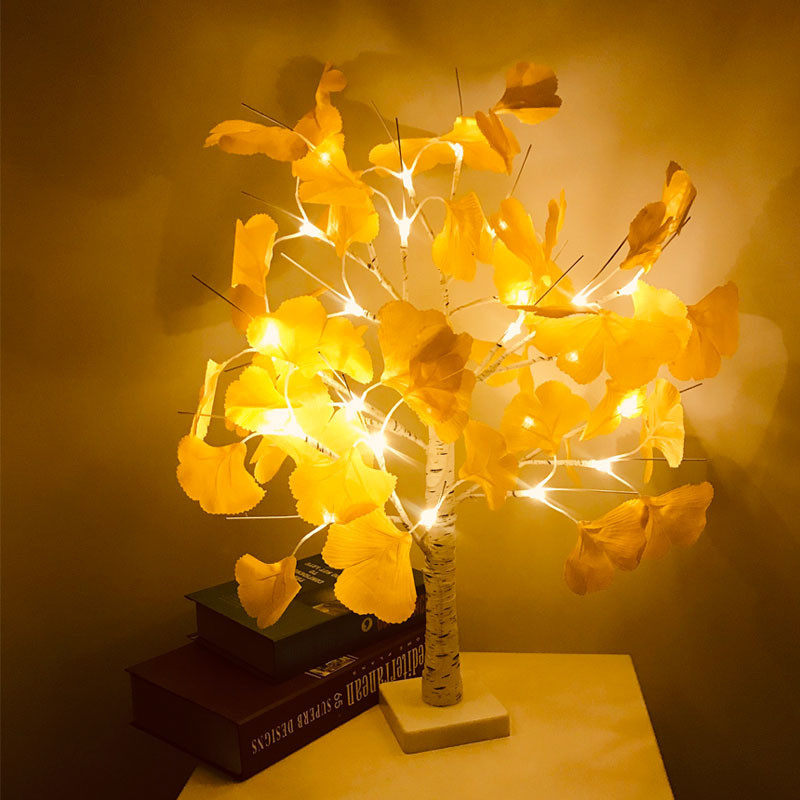 Lampă USB de arțar cu 24 lumini LED Spirit Artificial Bonsai Tree Night Light Festival Lampă decorativă de modelare pentru dormitor Desktop