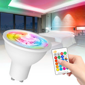 LED Bulb GU10 8W Spotlight Dimmable RGB LED Bulb Lamp 16 Color Bulb Διακόσμηση σπιτιού AC 85-265V RGBW RGBWW με τηλεχειριστήριο υπερύθρων