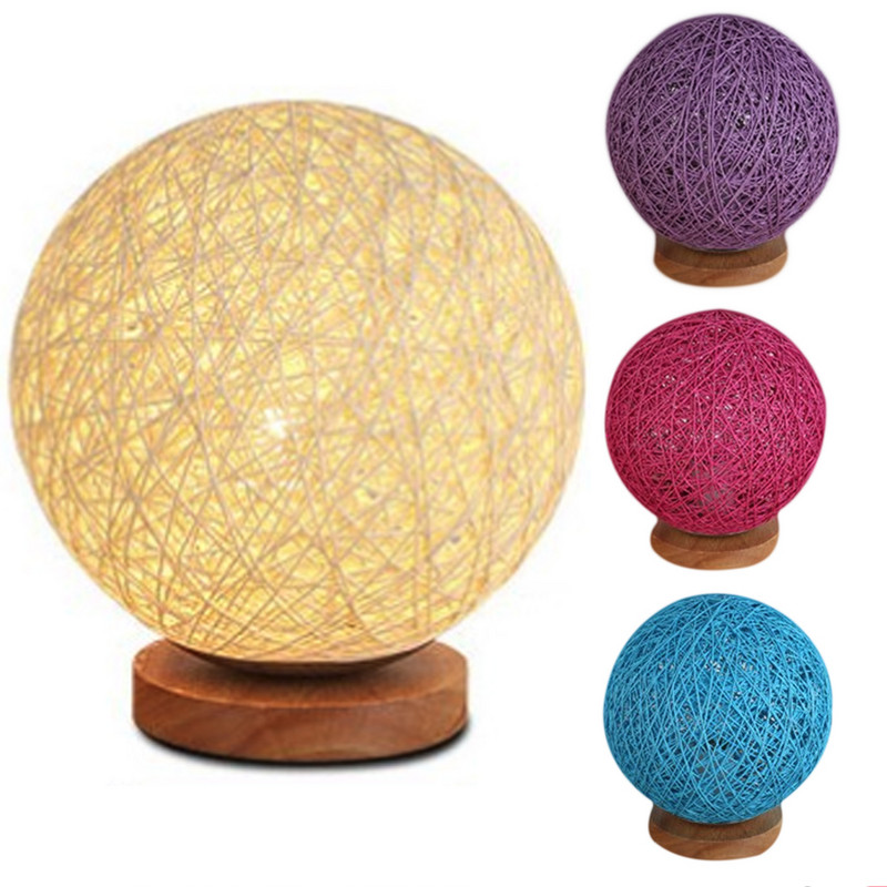 Nöörist vitstest LED laualamp 220 V EU-pistik öövalgusti hämardatav voodilamp Magamistoa kaunistus laualamp loominguline kingitus