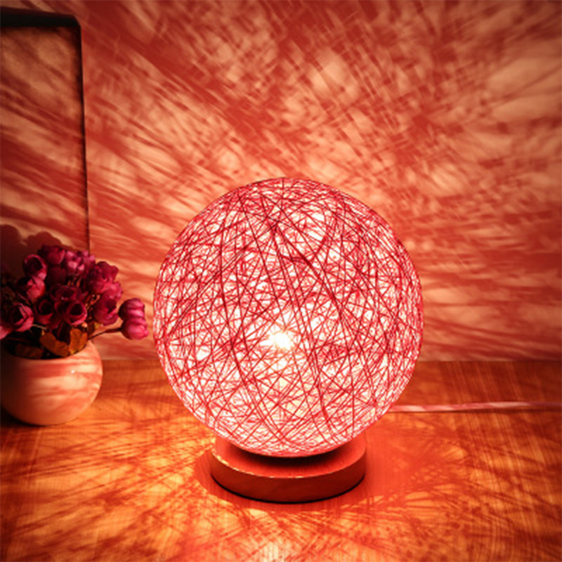 Nöörist vitstest LED laualamp 220 V EU-pistik öövalgusti hämardatav voodilamp Magamistoa kaunistus laualamp loominguline kingitus