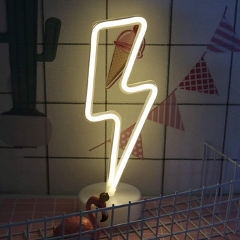 Επιγραφές νέον σε σχήμα αστραπής LED Φώτα με μπαταρία/USB Powered Art LED Διακοσμητικά φώτα νύχτας Διακόσμηση τραπεζιού για σαλόνι