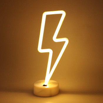 Επιγραφές νέον σε σχήμα αστραπής LED Φώτα με μπαταρία/USB Powered Art LED Διακοσμητικά φώτα νύχτας Διακόσμηση τραπεζιού για σαλόνι