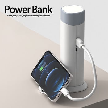 Многофункционално преносимо фенерче USB C Акумулаторна LED светлина Защита на очите Настолна лампа 3 светлинни режима с вградена батерия