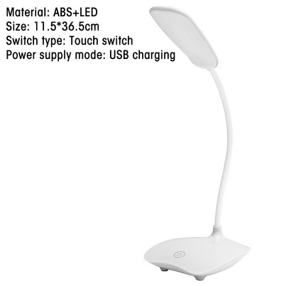 LED stalinė lempa miegamojo USB įkraunama trijų greičių pritemdoma skaitymo lempa Sulankstoma šviesa akių apsaugos studento stalinė lempa