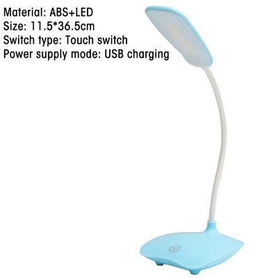 LED stalinė lempa miegamojo USB įkraunama trijų greičių pritemdoma skaitymo lempa Sulankstoma šviesa akių apsaugos studento stalinė lempa