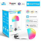 Lampă WiFi 15W Fiolă Bec LED E27 Becuri inteligente 220V 110V RGB Lampă Yandex Alice Stație Alexa Google Assistant Control aplicație