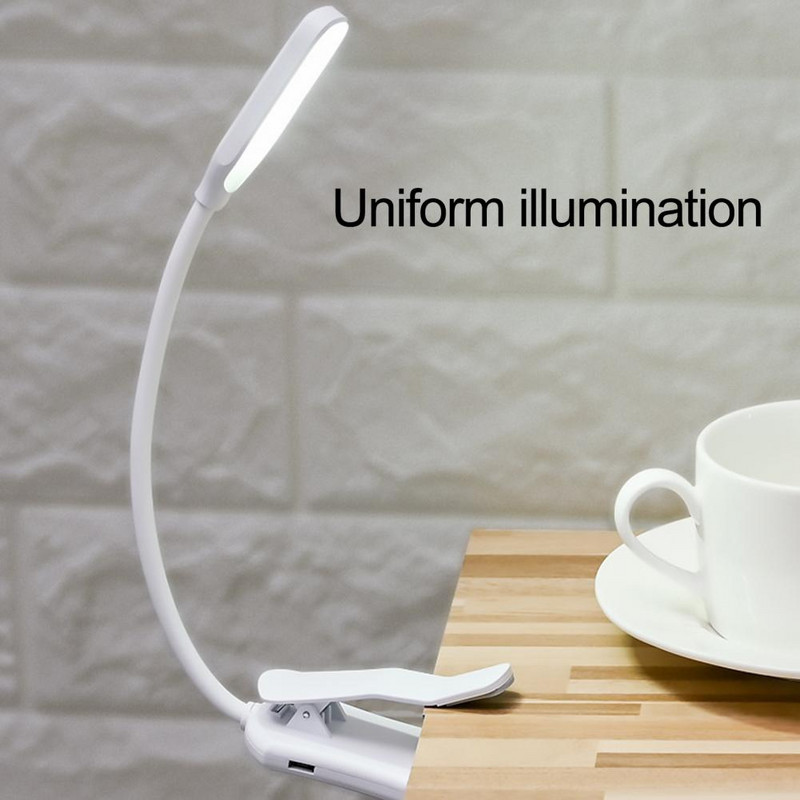 Noderīga lasīšanas lampa, uzlādējama grāmatu saspraudes lampa, aptumšojama acu kopšanas grāmatu saspraudes lampa LED gaismas apgaismojums