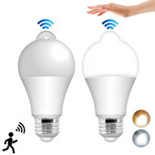E27 PIR judesio jutiklio lemputė 12W 15W 18W 20W LED lemputė su judesio jutikliu infraraudonųjų spindulių judesio jutiklio apsauginė lemputė 85-265V