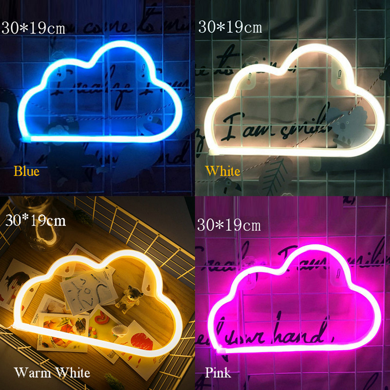 5V Neon LED Lampă pentru semne de neon Cute Cat Star Moon Nori USB/Baterie lumini de noapte pentru nuntă, petrecere de Crăciun, decorare acasă